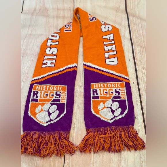 Clemson University Tigers 52" Riggs Field Two Sided Knit Scarf SEC unisex - Picture 1 of 3